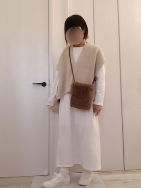 「ベスト×ワンピース」｜ゆう( ¨̮ )さん（レディース・153cm）の秋コーディネート
