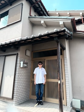 「アイテム（ローファー）」を使った、東野  新さん（メンズ・165cm・40代）の夏コーディネート