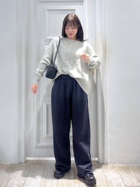 「A part by（アパートバイ）のシャギーニットプルオーバー（ニット/セーター）」を使った、kiiさん（レディース・157cm）の冬コーディネート