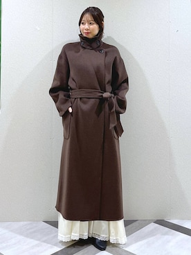 「アイテム（ステンカラーコート）」を使った、kiiさん（レディース・157cm）の秋コーディネート