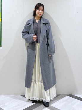 「アイテム（ステンカラーコート）」を使った、kiiさん（レディース・157cm・20代）の秋コーディネート