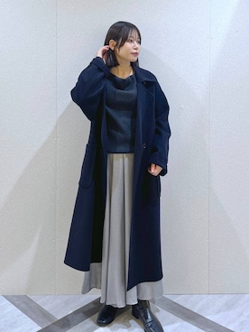 「アイテム（ステンカラーコート）」を使った、kiiさん（レディース・157cm）の秋コーディネート