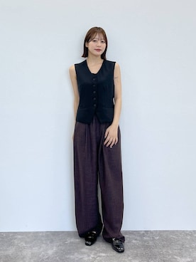 「アイテム（ベスト）」を使った、kiiさん（レディース・157cm・20代）の夏コーディネート