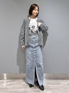 「アイテム（デニムスカート）」を使った、kiiさん（レディース・157cm・20代）の秋コーディネート