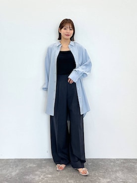 「アイテム（シャツワンピース）」を使った、kiiさん（レディース・157cm）の秋コーディネート