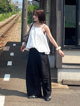 「アイテム（セットアップ）」を使った、kiiさん（レディース・157cm）の夏コーディネート