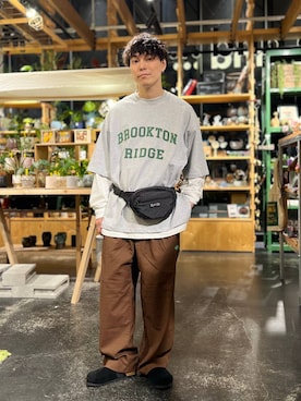 「niko and...（ニコアンド）のコンビベルトクロッグサンダル（サンダル、ブラック系）」を使った、あすろんさん（メンズ・170cm）の春コーディネート