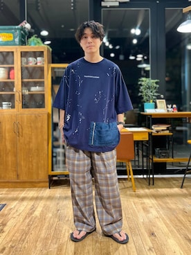 「Fishs Eddy（フィッシュエディ）のアイテム」を使った、あすろんさん（メンズ・170cm）の夏コーディネート