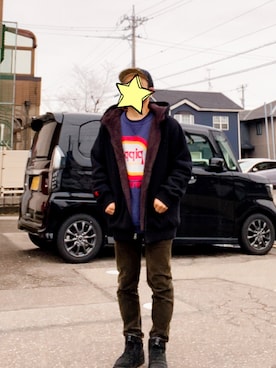 「RFW（アールエフダブル）のアイテム」を使った、どんぐり万太郎さん（メンズ・164cm）の冬コーディネート