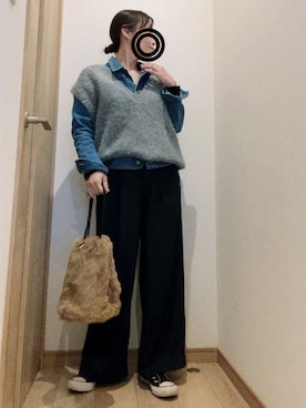 「アイテム（ベスト）」を使った、apricotさん（レディース・150cm）の冬コーディネート