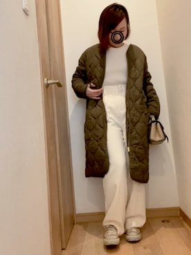 「ノーリーズ」｜「アイテム（スラックス）」を使った、apricotさん（レディース・150cm）の冬コーディネート