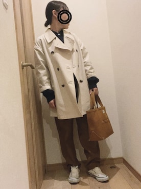 「アイテム（トートバッグ）」を使った、apricotさん（レディース・150cm）の秋コーディネート