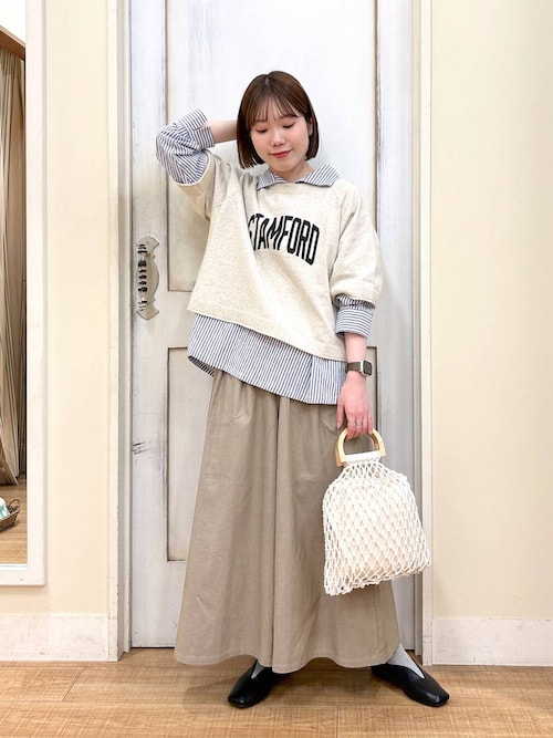 ニット セーター 半袖 ロゴプリント ニット Tシャツ レディース 12ゲージロゴプリントニットTシャツ（ニット/セーター）｜studio