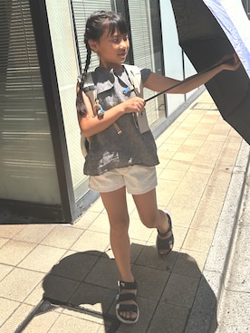 「アイテム（トップス）」を使った、eieieiさん（キッズ・125cm）の夏コーディネート