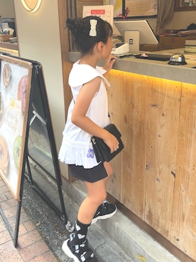 「アイテム（トップス）」を使った、eieieiさん（キッズ・125cm）の夏コーディネート