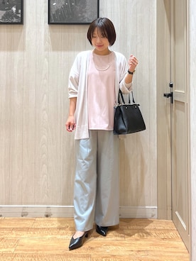 「SHOO・LA・RUE（シューラルー）の【セレモニー】5cmヒールパンプス（Pumps、ブラック系）」を使った、shirayuuuさん（レディース・155cm）の春コーディネート