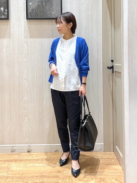 「SHOO・LA・RUE（シューラルー）の【セレモニー】5cmヒールパンプス（Pumps、ブラック系）」を使った、shirayuuuさん（レディース・155cm）の春コーディネート