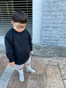 「アイテム（レッグウェア）」を使った、Ryotaさん（キッズ・100cm）の春コーディネート