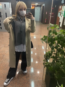 「MOUSSY（マウジー）のアイテム（トレンチコート）」を使った、えぬちゃさん（レディース・158cm）の秋コーディネート