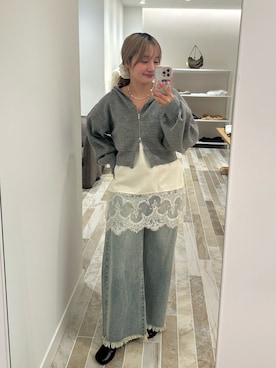 「アイテム（パーカー）」を使った、yukiさん（レディース・155cm）の秋コーディネート