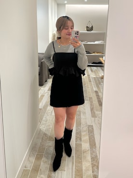 「mystic（ミスティック）のアイテム（ニット/セーター）」を使った、yukiさん（レディース・155cm）の秋コーディネート