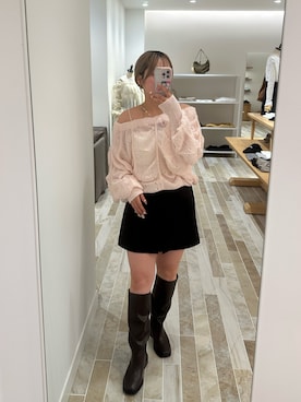 「mystic（ミスティック）のアイテム（ニット/セーター）」を使った、yukiさん（レディース・155cm）の秋コーディネート