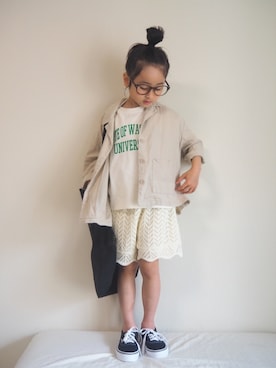 「classicalelf（クラシカルエルフ）のアイテム（バッグ）」を使った、nippyさん（キッズ・110cm）の春コーディネート