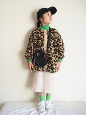 「アイテム（ブルゾン、ブラウン系）」を使った、nippyさん（キッズ・110cm）の冬コーディネート