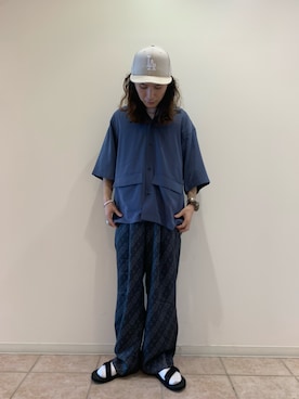 「JUNRED（ジュンレッド）のアイテム（サンダル）」を使った、Denさん（メンズ・169cm）の夏コーディネート