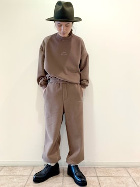「JUNRED（ジュンレッド）のアイテム（スウェットパンツ）」を使った、Denさん（メンズ・169cm）の秋コーディネート