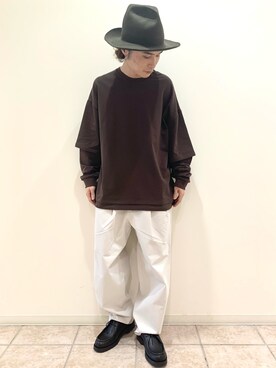 「JUNRED（ジュンレッド）のアイテム（チノパンツ）」を使った、Denさん（メンズ・169cm）の秋コーディネート