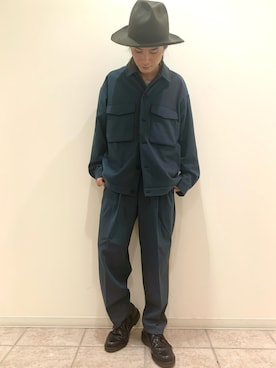 「JUNRED（ジュンレッド）のファイヤーストレッチCPOブルゾン（ブルゾン）」を使った、Denさん（メンズ・169cm）の秋コーディネート
