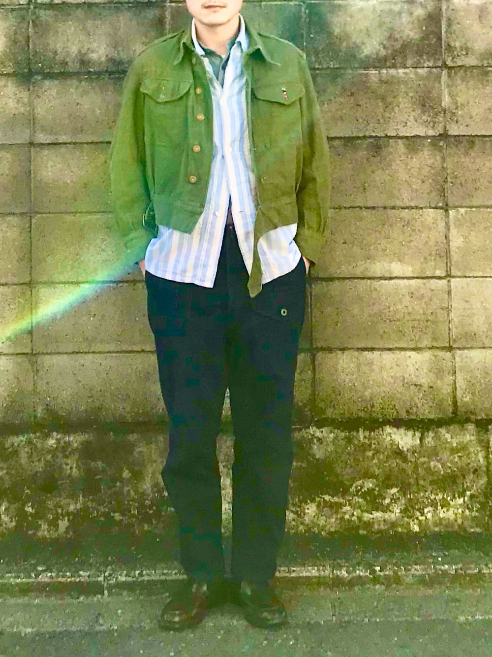 Nigel Cabourn オリーブグリーンサスペンダー Nigel Cabourn