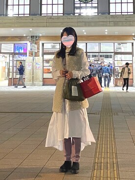 「ファーベスト」｜「アイテム（アナログ腕時計）」を使った、✿anemone✿さん（レディース・160cm）の冬コーディネート
