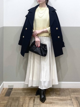 「apart by lowrys」｜「アイテム（ピーコート）」を使った、た ん ばさん（レディース・153cm）の冬コーディネート