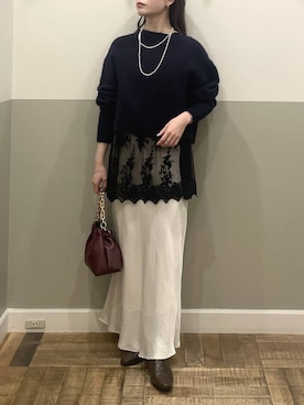 「アイテム（チュニック）」を使った、た ん ばさん（レディース・153cm）の冬コーディネート