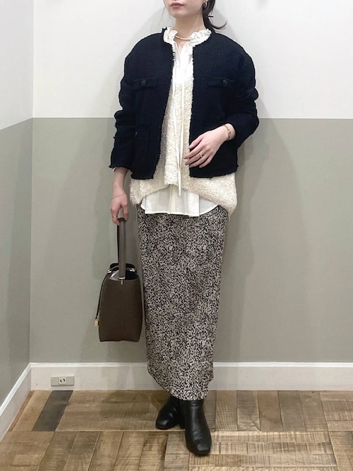 Sサイズ展開・セットアップ対応】ツイードノーカラージャケット（ノー