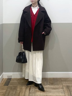 「アイテム（ピーコート）」を使った、た ん ばさん（レディース・153cm）の冬コーディネート