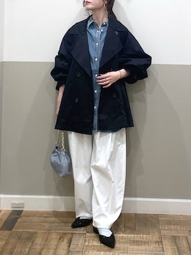 「バッグ」｜「アイテム（トレンチコート）」を使った、た ん ばさん（レディース・153cm）の冬コーディネート