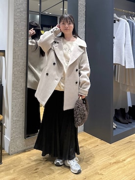 「apart by lowrys」｜「アイテム（ピーコート）」を使った、ゆいぴさん（レディース・156cm）の秋コーディネート