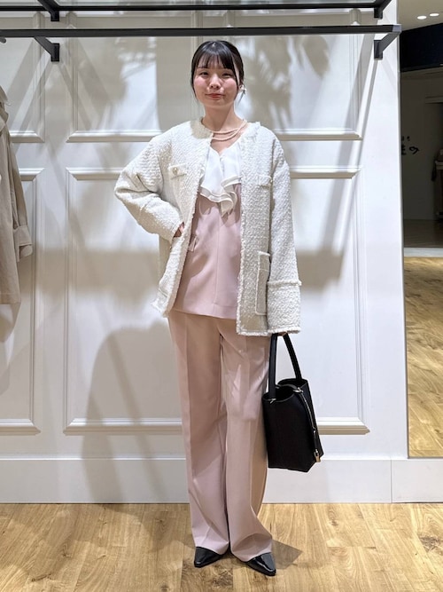 Sサイズ展開・セットアップ対応】ツイードノーカラージャケット（ノー