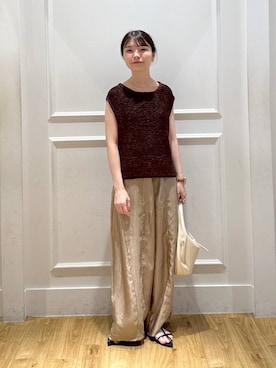 「アイテム（ニット/セーター）」を使った、ゆいぴさん（レディース・156cm・20代）の夏コーディネート