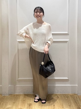「A part by（アパートバイ）のハートモチーフバッグ（Shoulderbag、ブラック系）」を使った、ゆいぴさん（レディース・156cm）の夏コーディネート