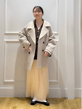 「アイテム（ピーコート）」を使った、ゆいぴさん（レディース・156cm）の秋コーディネート