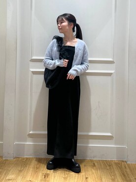 「A part by（アパートバイ）のチュールハンドルトート（ショルダーバッグ）」を使った、ゆいぴさん（レディース・156cm）の秋コーディネート