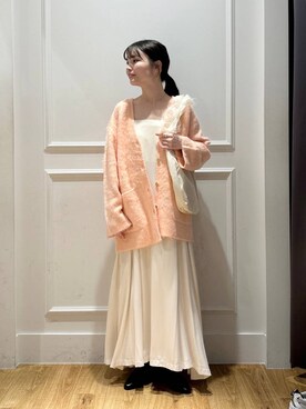 「A part by（アパートバイ）のチュールハンドルトート（ショルダーバッグ）」を使った、ゆいぴさん（レディース・156cm）の秋コーディネート