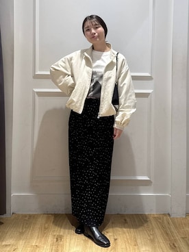 「SNAP_apart by lowrys」｜「アイテム（ブルゾン）」を使った、ゆいぴさん（レディース・156cm）の秋コーディネート