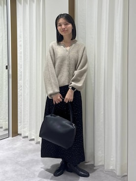 「A part by（アパートバイ）のプリーツイージータイトスカート2（スカート、その他）」を使った、ゆいぴさん（レディース・156cm）の秋コーディネート