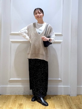 「アイテム（ベスト）」を使った、ゆいぴさん（レディース・156cm・20代）の秋コーディネート