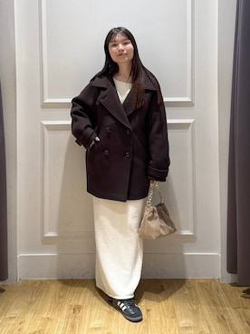 「アイテム（ピーコート）」を使った、ゆいぴさん（レディース・156cm）の秋コーディネート